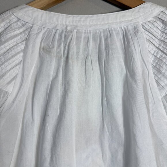 Faherty Enna Button Up Blouse Top Womens XXS White Boho Flowy Organic Cotton NWT - Picture 14 of 16